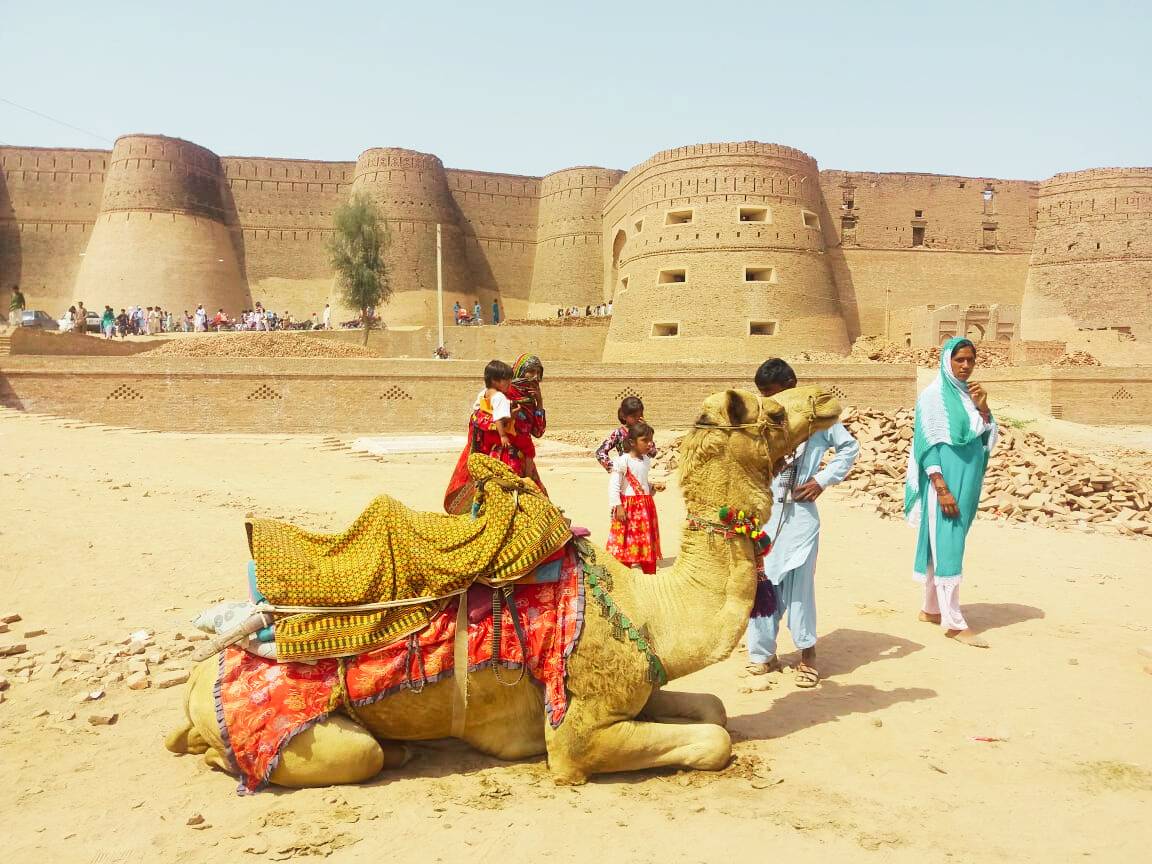 Derawar Fort, a Fortress in  Cholistan Desert in Bahawalpur District of Punjab,